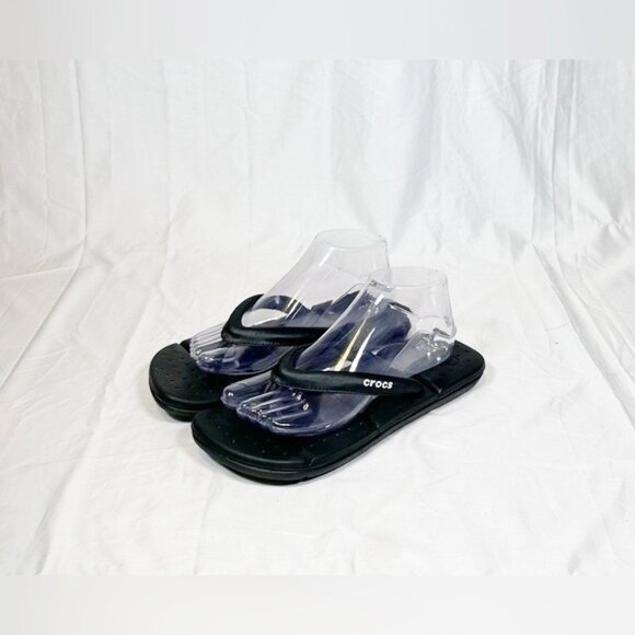 CROCS Shoes - Crocs Womens Black Captiva Cushioned Thongs Flip Flops~9~